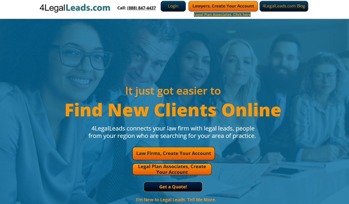4legalleads landing page