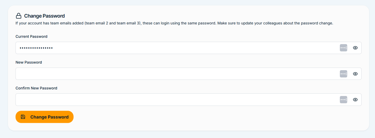 LinkPanda App Change Password