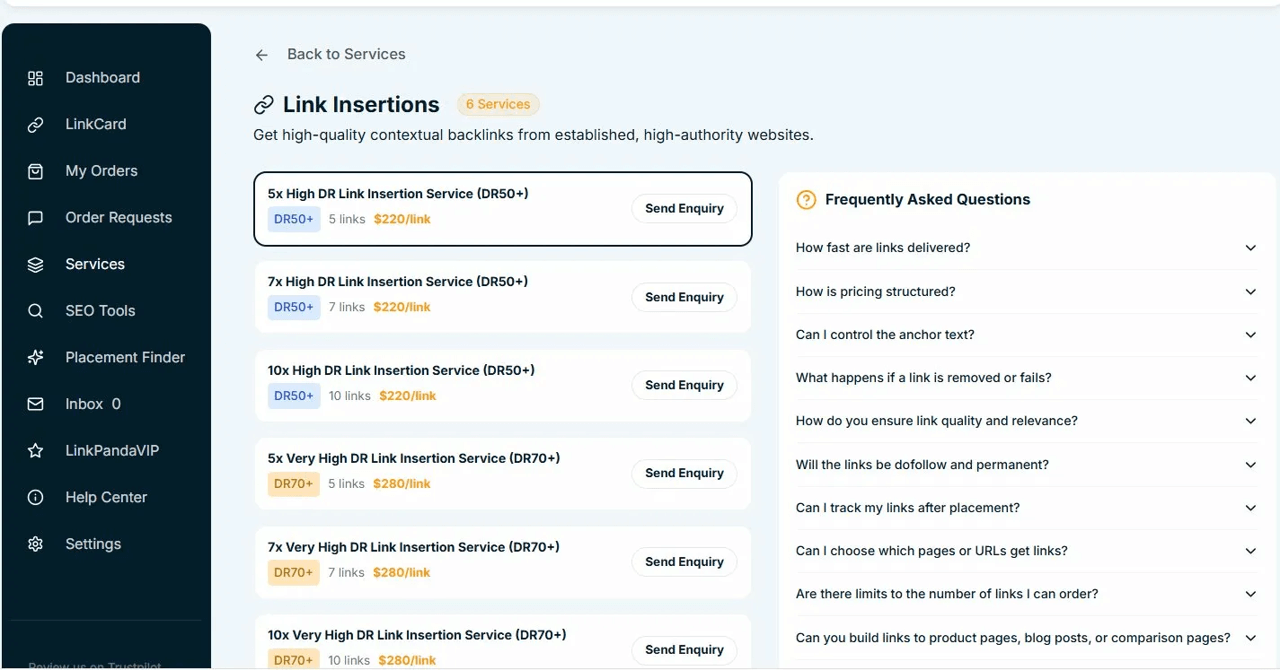 Service category page