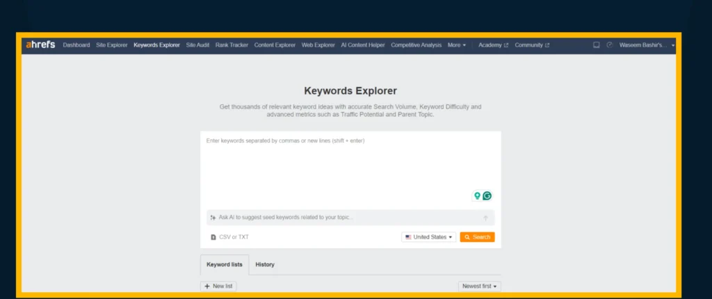 Ahrefs’ Keyword Explorer