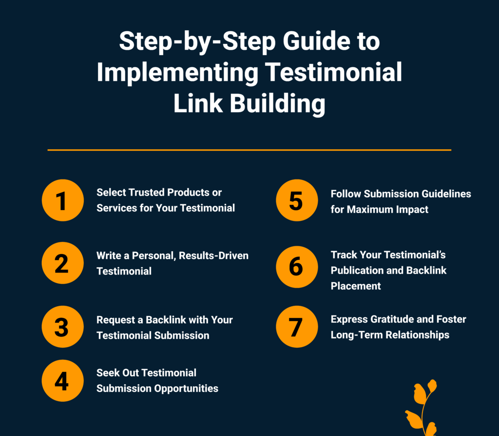 Step-by-Step guide to implementing testimonial link building