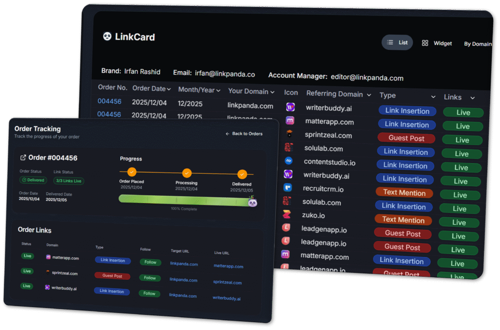 LinkPanda app screens