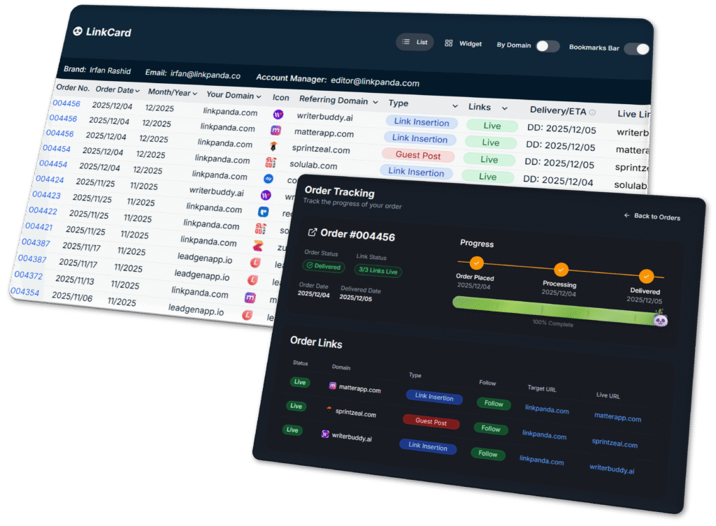Link insertion service, delivered via LinkPanda app