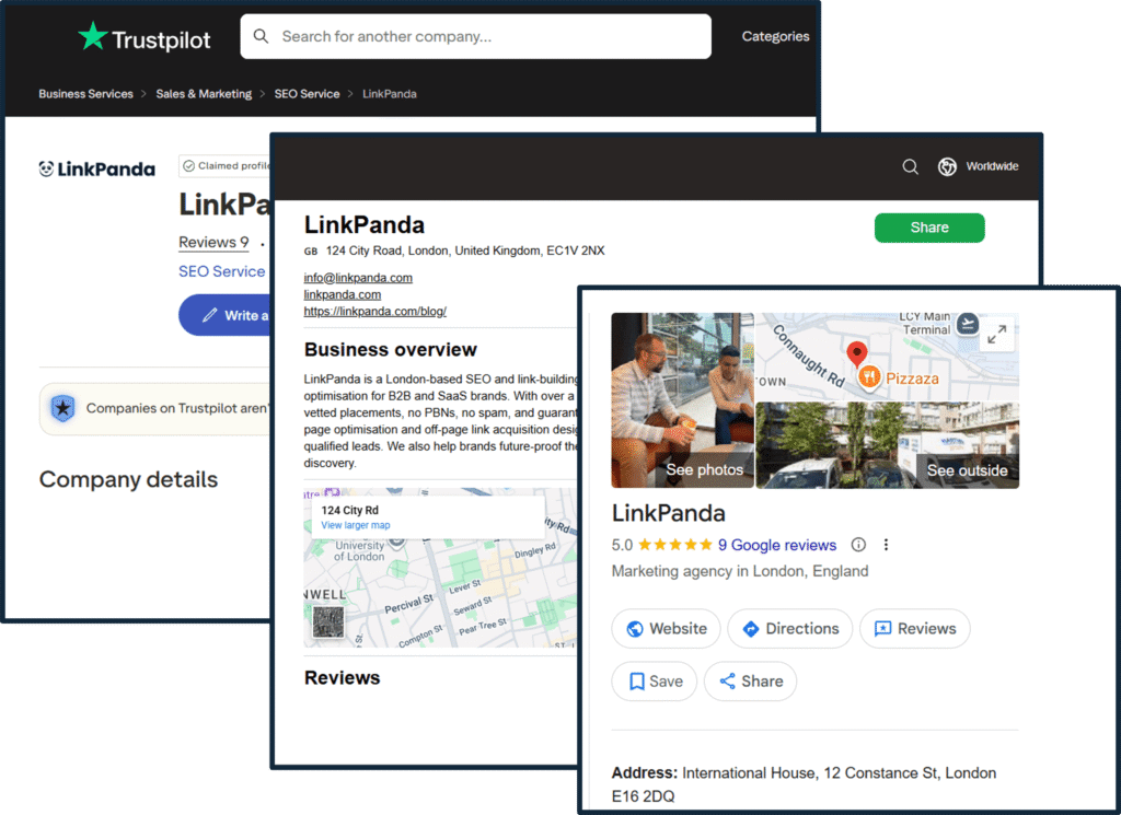 Listicles where LinkPanda is featured, available as service for local and service businesses.