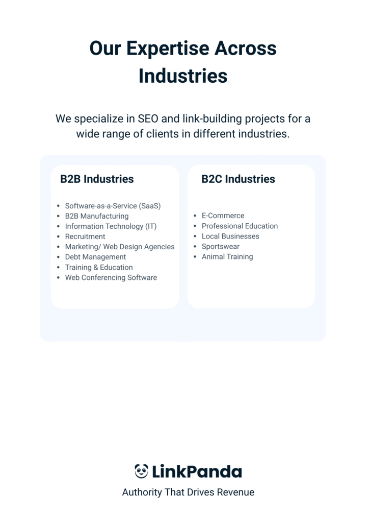 Link building services brochures industries