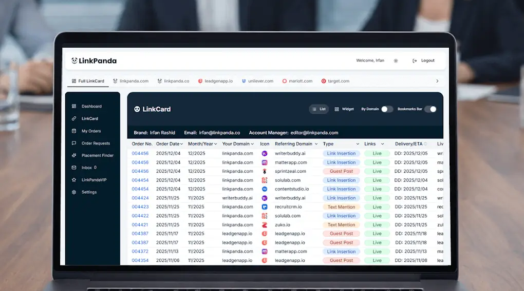 LinkPanda App on laptop