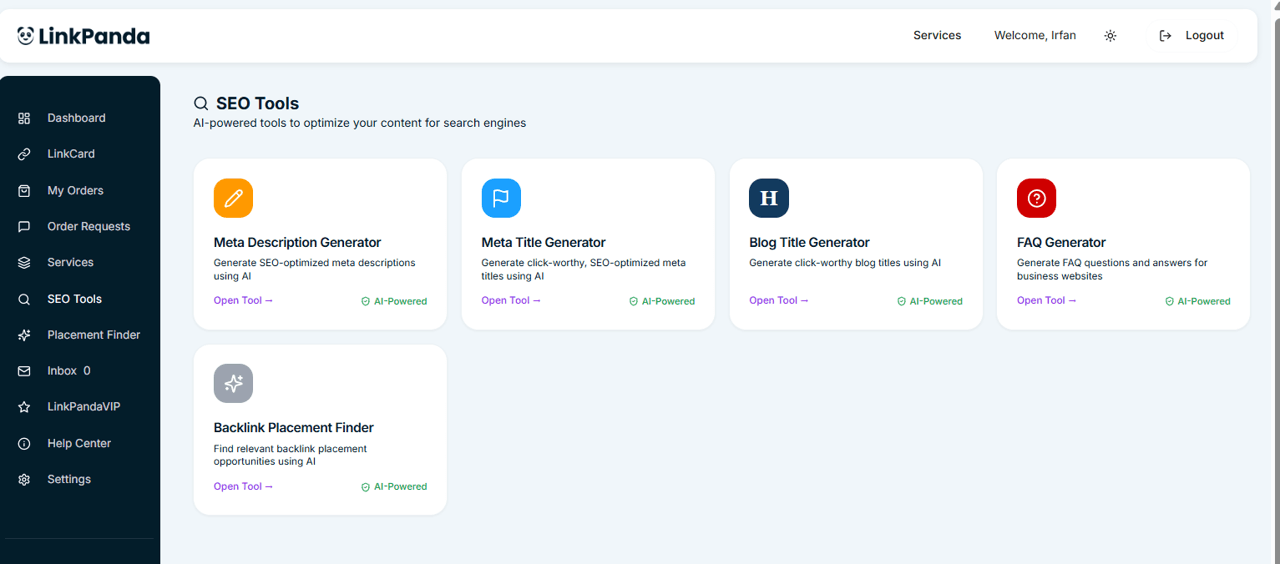 LinkPanda App SEO Tools