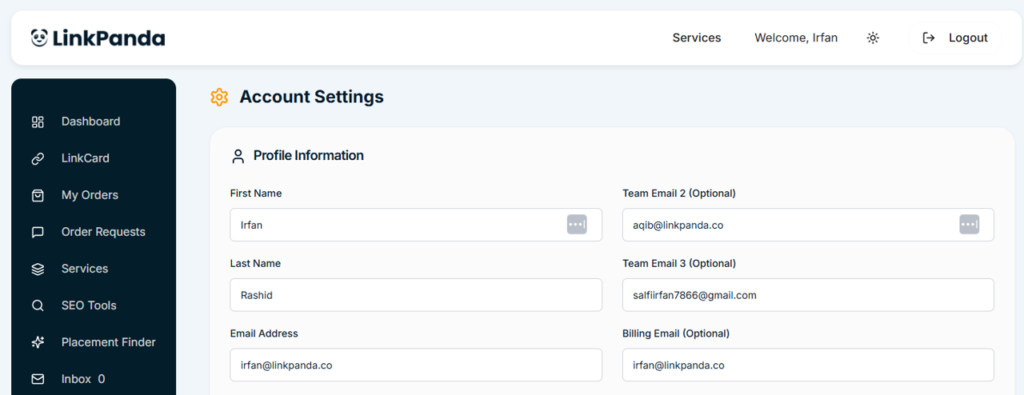 Team Email Management and Access | LinkPanda App Docs