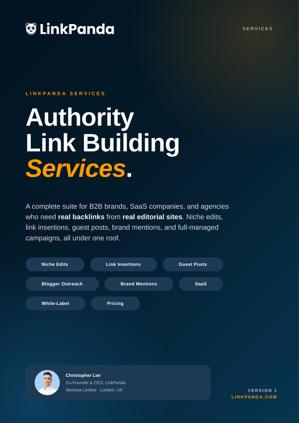 LinkPanda Link Building Services brochure cover