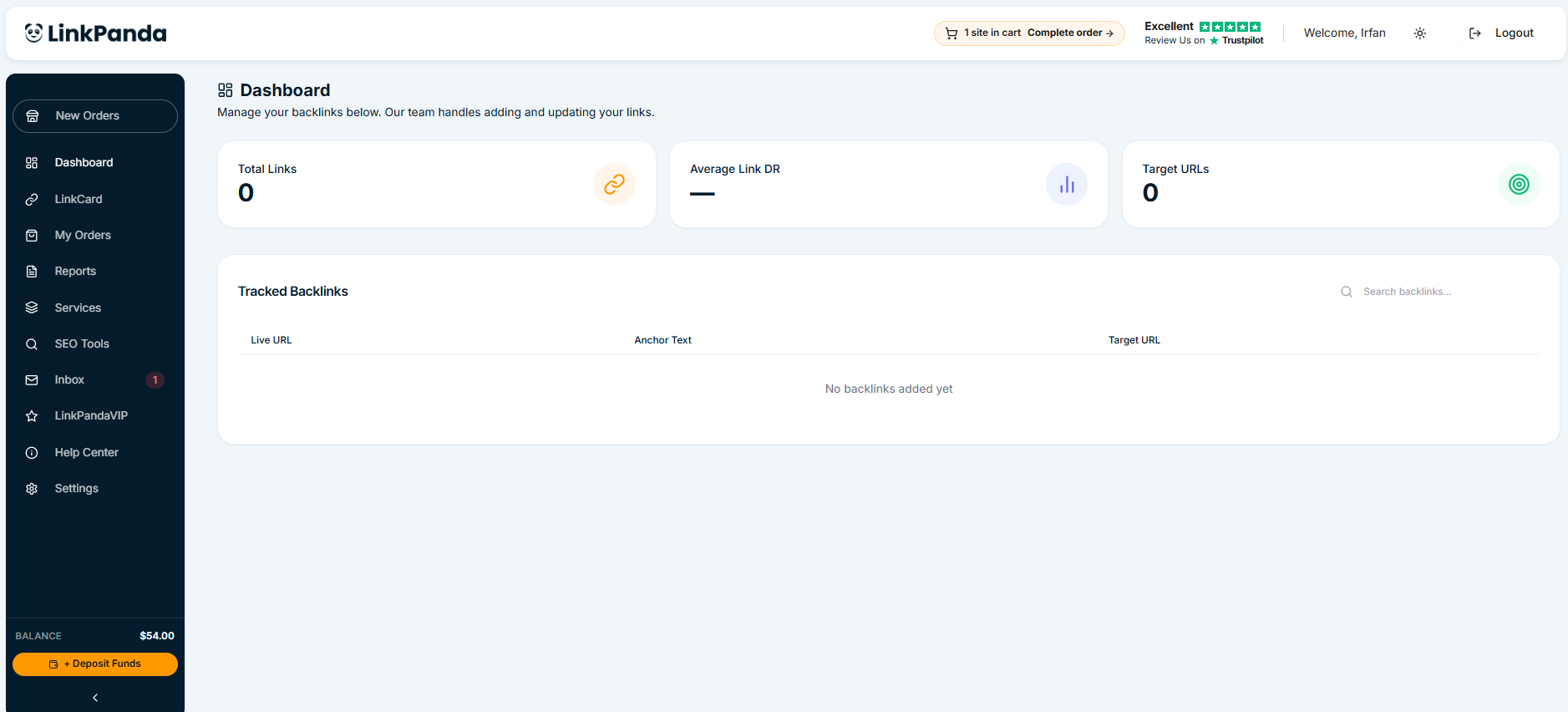 LinkPanda Deposit Funds page