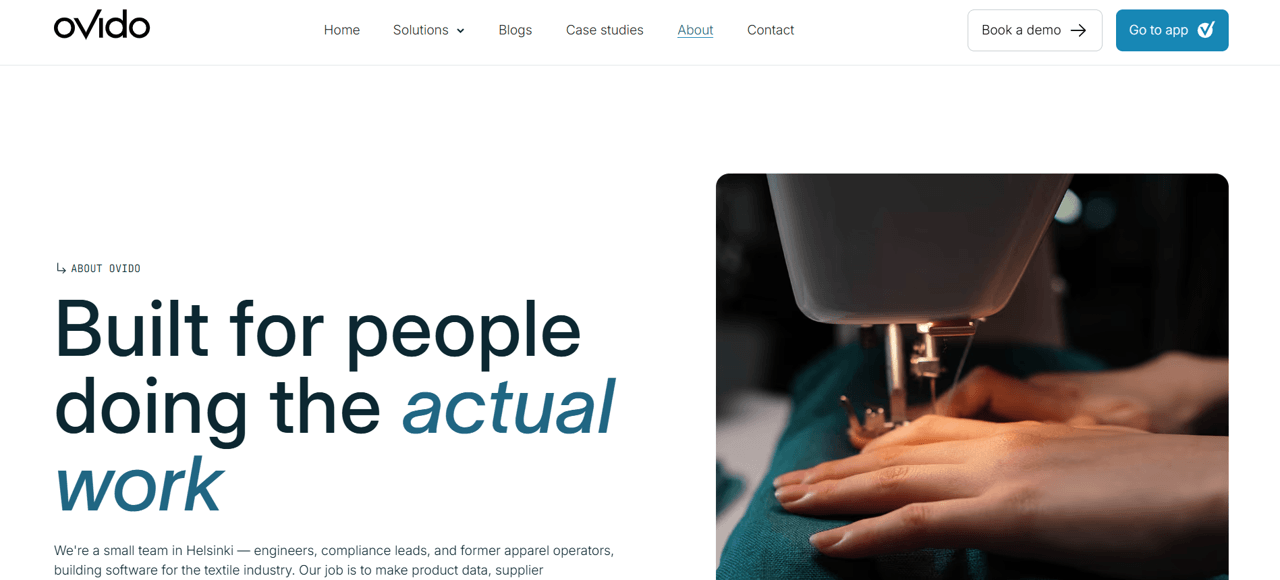 Ovido homepage screenshot