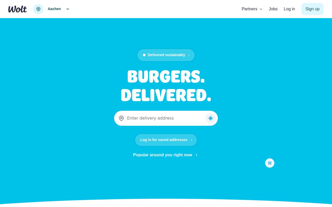 Wolt website screenshot