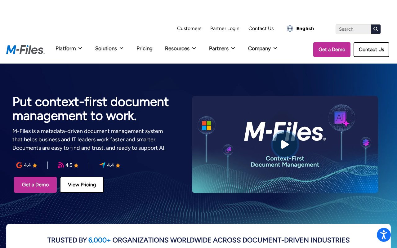 M-Files website screenshot