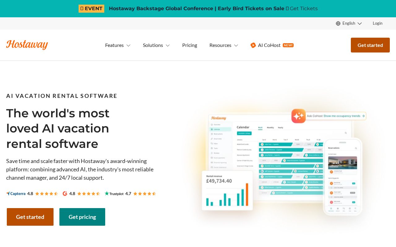 Hostaway website screenshot