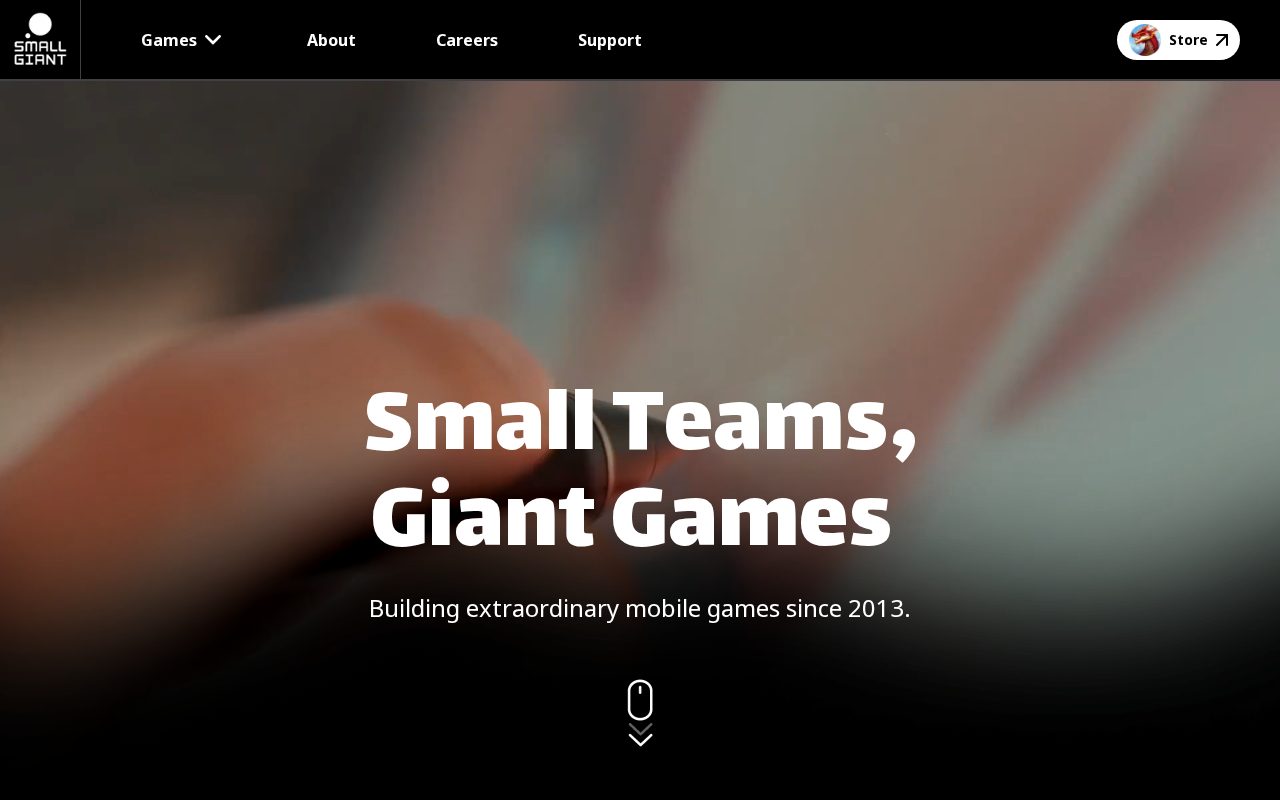 Small Giant Games website screenshot
