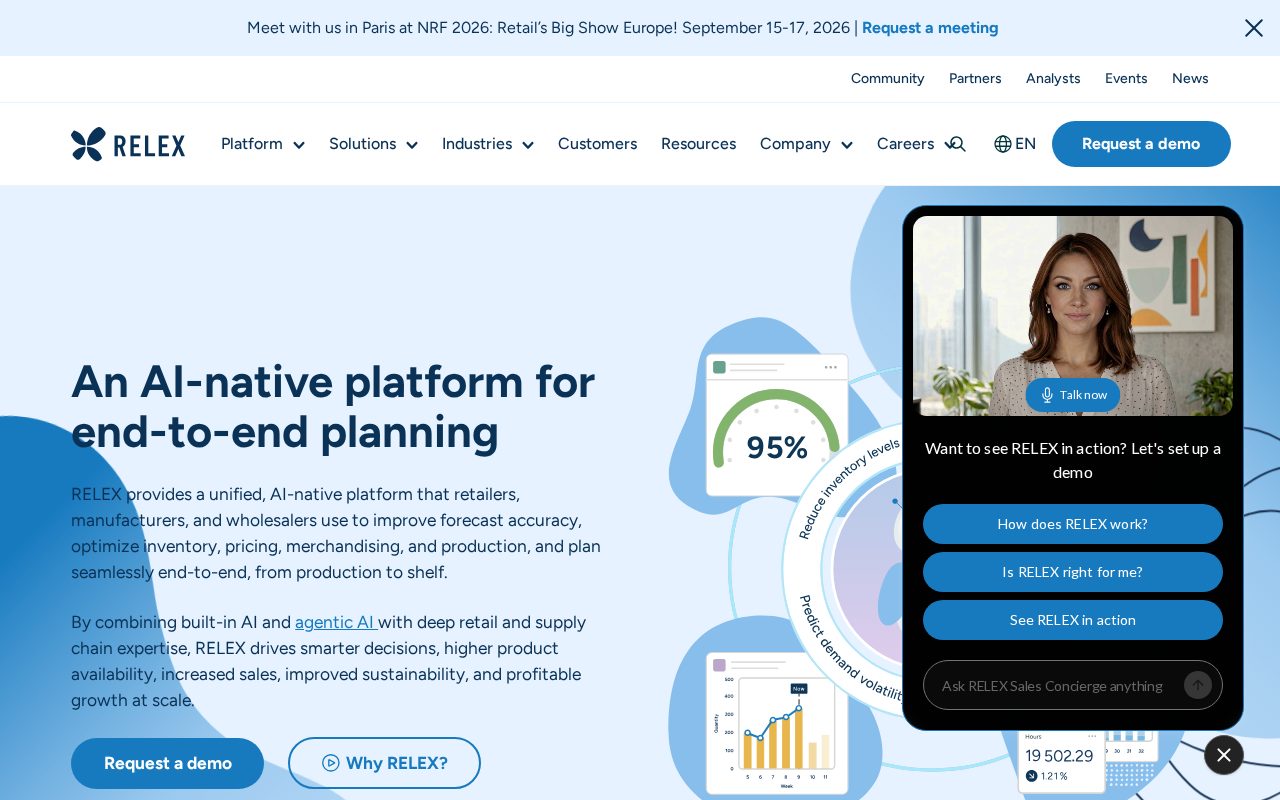 Relex Solutions website screenshot