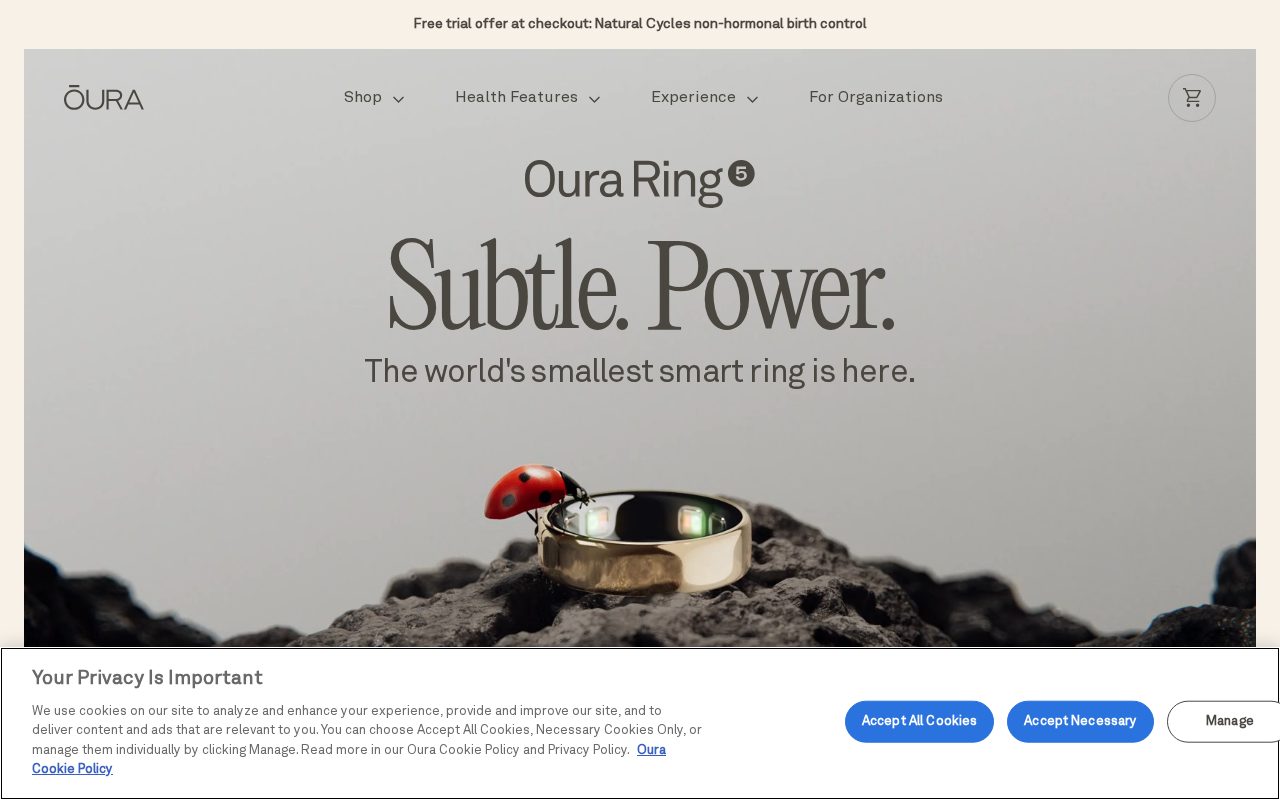 Oura website screenshot