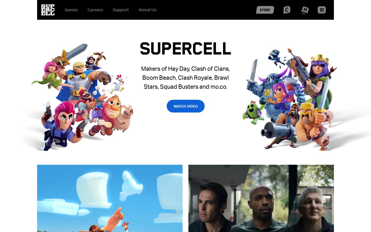 Supercell website screenshot